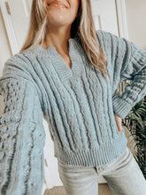 Load image into Gallery viewer, Winter Blues Cable Knit Sweater
