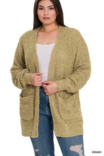 Load image into Gallery viewer, PLUS SIZE Puff Sleeve Popcorn Cardigan
