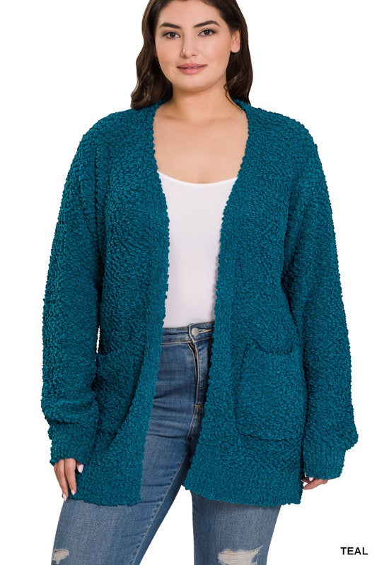 Popcorn cardigan plus size best sale