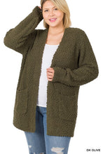 Load image into Gallery viewer, PLUS SIZE Puff Sleeve Popcorn Cardigan
