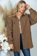 Load image into Gallery viewer, PLUS SIZE Long Sleeve Houndstooth Woven Jacket
