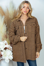 Load image into Gallery viewer, PLUS SIZE Long Sleeve Houndstooth Woven Jacket
