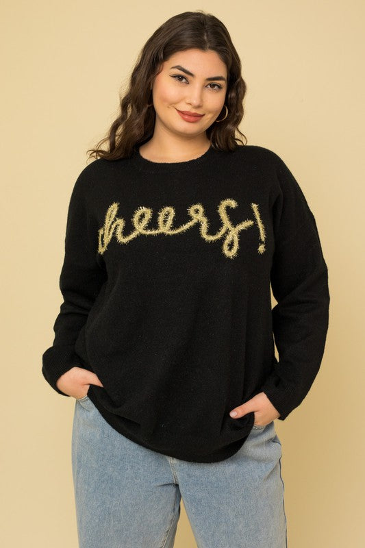 PLUS SIZE Cheers Pullover Sweater