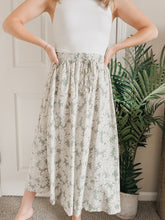 Load image into Gallery viewer, Fresh Flowers Midi Skirt (Sage)
