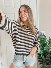 Load image into Gallery viewer, Amber Scallop Stripe Sweater
