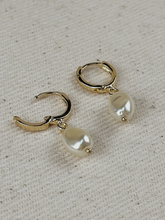 Load image into Gallery viewer, Bailee Pearl Hoop Earrings
