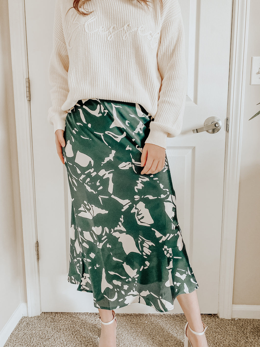 Feeling Thankful Abstract Midi Skirt