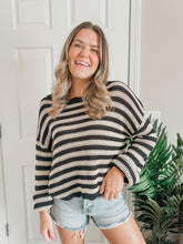 Load image into Gallery viewer, Amber Scallop Stripe Sweater
