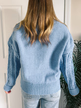Load image into Gallery viewer, Winter Blues Cable Knit Sweater
