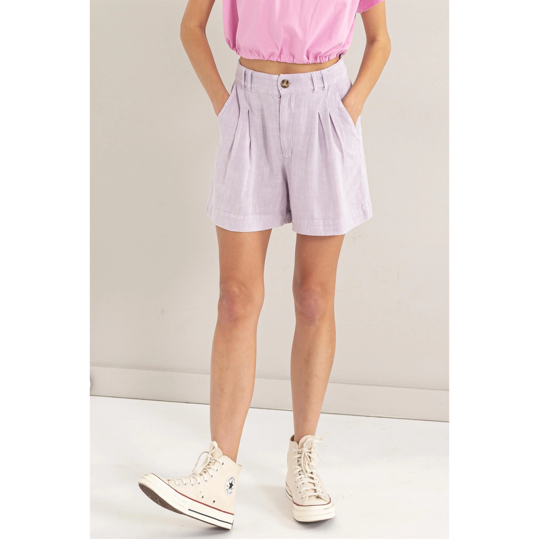 Lavender Linen Shorts