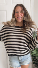 Load and play video in Gallery viewer, Amber Scallop Stripe Sweater
